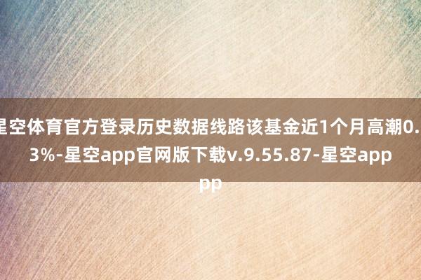 星空体育官方登录历史数据线路该基金近1个月高潮0.63%-星空app官网版下载v.9.55.87-星空app