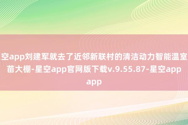 星空app刘建军就去了近邻新联村的清洁动力智能温室育苗大棚-星空app官网版下载v.9.55.87-星空app