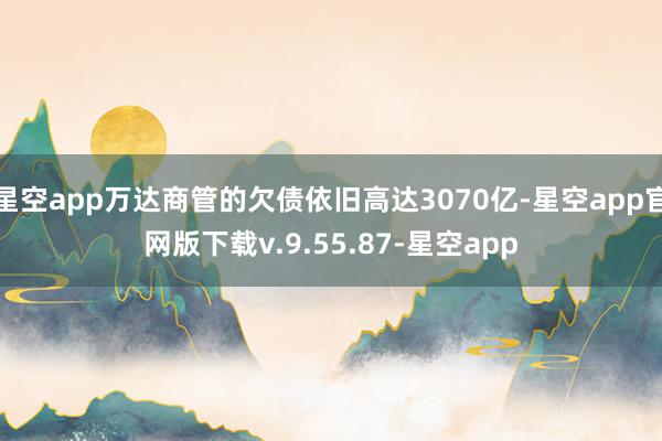 星空app万达商管的欠债依旧高达3070亿-星空app官网版下载v.9.55.87-星空app