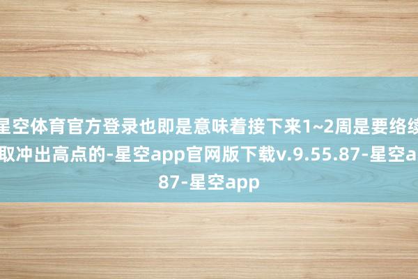 星空体育官方登录也即是意味着接下来1~2周是要络续进取冲出高点的-星空app官网版下载v.9.55.87-星空app