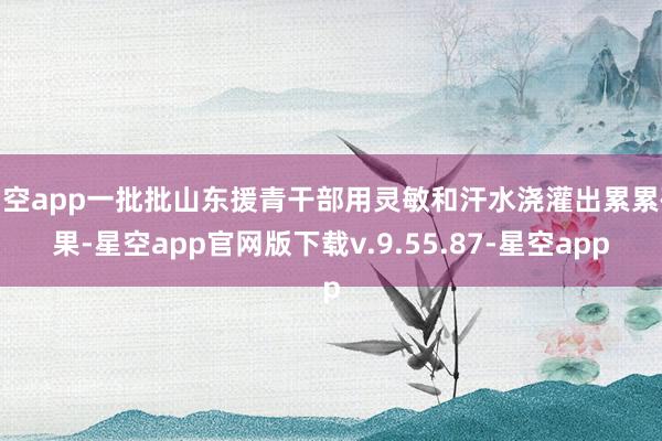 星空app一批批山东援青干部用灵敏和汗水浇灌出累累硕果-星空app官网版下载v.9.55.87-星空app